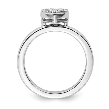 Sterling Silver Stackable Expressions Heart Diamond Ring — alternate view