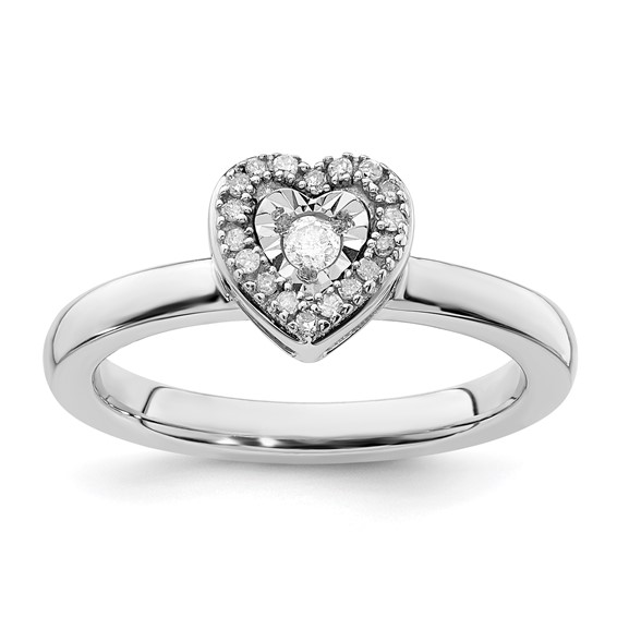 Sterling Silver Stackable Expressions Heart Diamond Ring Sterling Silver Stackable Expressions Heart Diamond Ring