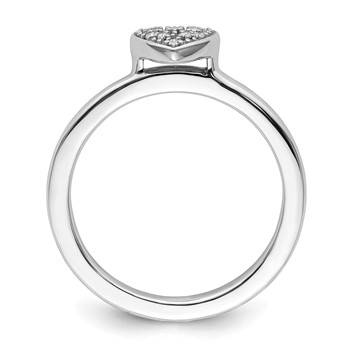 Sterling Silver Stackable Expressions Heart Diamond Ring — alternate view