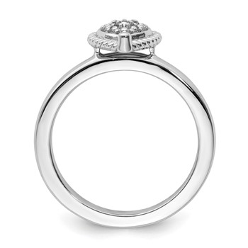 Sterling Silver Stackable Expressions Heart Diamond Ring — alternate view