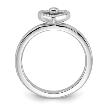 Sterling Silver Stackable Expressions Heart Diamond Ring — alternate view