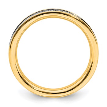 Sterling Silver Stackable Expressions & Diamonds Gold-plated Ring — alternate view