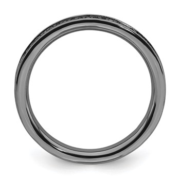 Sterling Silver Stackable Expressions & Diamonds Black-plated Ring — alternate view