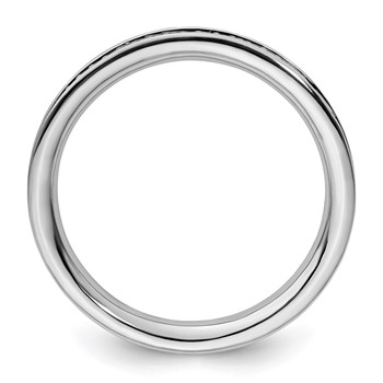 Sterling Silver Stackable Expressions & Diamonds Polished Ring — alternate view