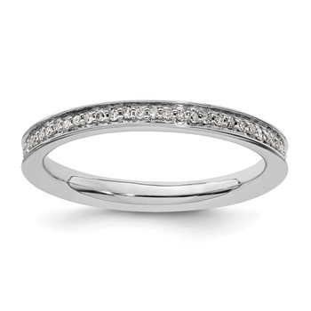 Sterling Silver Stackable Expressions & Diamonds Polished Ring