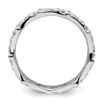 Sterling Silver Stackable Expressions Polished Fleur De Lis Ring — alternate view