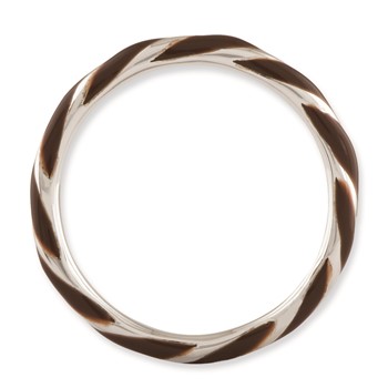 Sterling Silver Stackable Expressions Twisted Brown Enameled Ring — alternate view