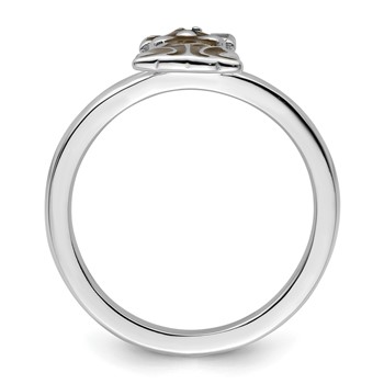 Sterling Silver Stackable Expressions Brown Enameled Dog Ring — alternate view