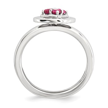 Sterling Silver Stackable Expressions Polished Created Ruby Ring — alternate view