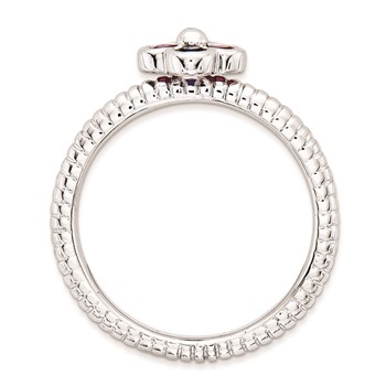 Sterling Silver Stackable Expressions Polished Cr.R & Cr.S Ring — alternate view