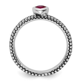 Sterling Silver Stackable Expressions Polished Cr.R Heart Ring — alternate view