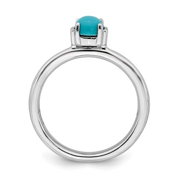 Sterling Silver Stackable Expressions Polished Turquoise Ring — alternate view