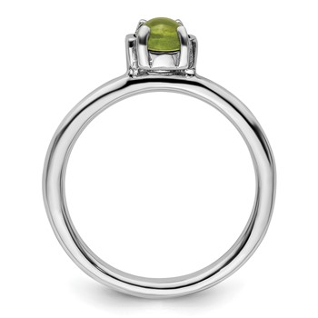 Sterling Silver Stackable Expressions Polished Peridot Ring — alternate view