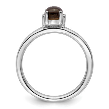 Sterling Silver Stackable Expressions Polished Smoky Quartz Ring — alternate view