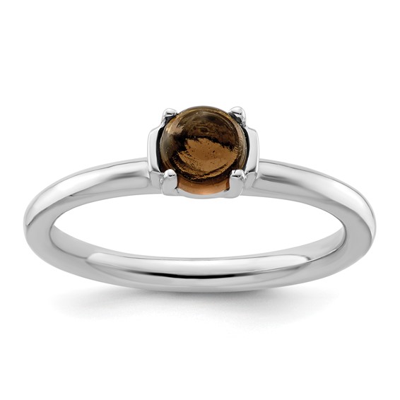 Sterling Silver Stackable Expressions Polished Smoky Quartz Ring