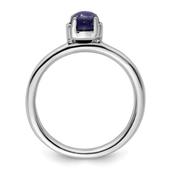 Sterling Silver Stackable Expressions Polished Blue Lapis Ring — alternate view