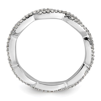 Sterling Silver Stackable Expressions Polished Diamond Ring — alternate view