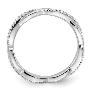Sterling Silver Stackable Expressions Polished Diamond Ring — alternate view