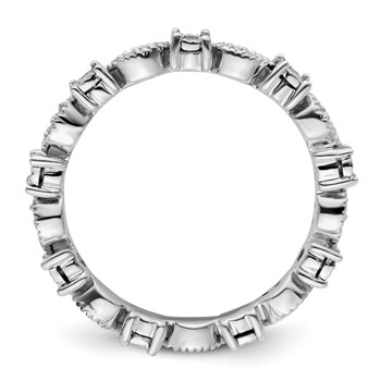 Sterling Silver Stackable Expressions Polished Diamond Ring — alternate view