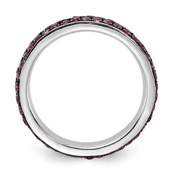 Sterling Silver Stackable Expressions Polished Created Ruby Ring — alternate view
