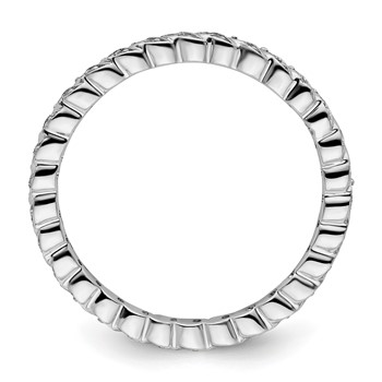 Sterling Silver Stackable Expressions Polished Diamond Ring — alternate view