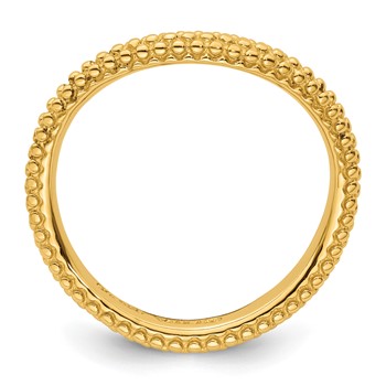 Sterling Silver Stackable Expressions Polished Gold-plated Wave Ring — alternate view