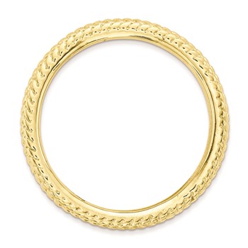 Sterling Silver Stackable Expressions Polished Gold-plate Wave Ring — alternate view