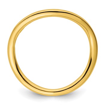 Sterling Silver Stackable Expressions Polished Gold-plate Wave Ring — alternate view