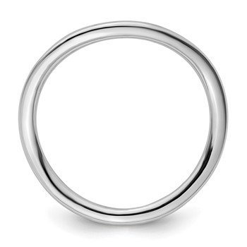 Sterling Silver Stackable Expressions Polished Rhodium-plate Wave Ring — alternate view