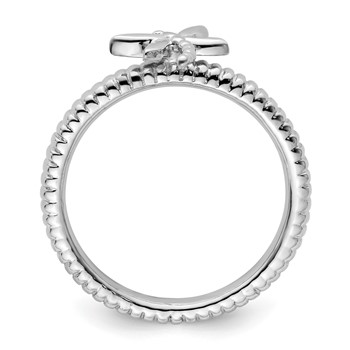 Sterling Silver Stackable Expressions Dragonfly Ring — alternate view