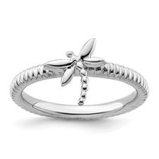 Image of Sterling Silver Stackable Expressions Dragonfly Ring