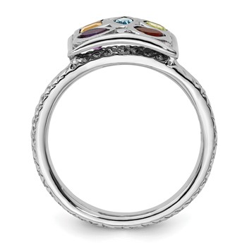 Sterling Silver Stackable Expressions Gemstone Ring — alternate view