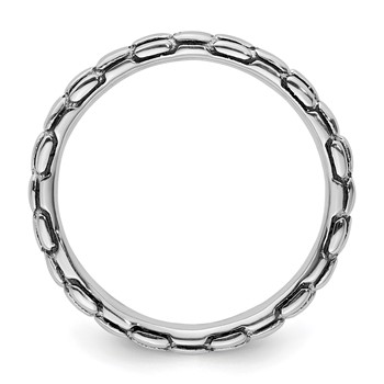 Sterling Silver Stackable Expressions Antiqued Ring — alternate view