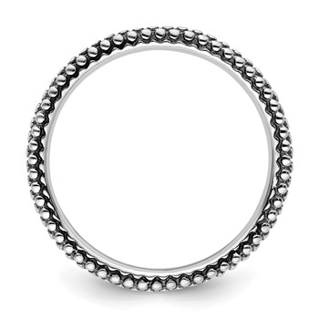 Sterling Silver Stackable Expressions Antiqued Ring — alternate view