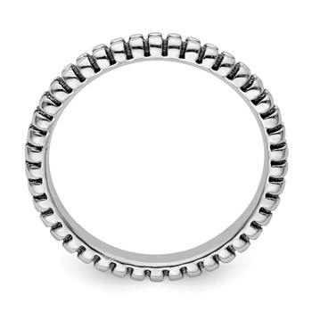 Sterling Silver Stackable Expressions Antiqued Ring — alternate view