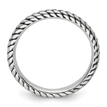 Sterling Silver Stackable Expressions Antiqued Ring — alternate view