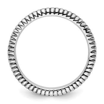 Sterling Silver Stackable Expressions Antiqued Ring — alternate view