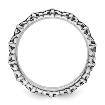 Sterling Silver Stackable Expressions Antiqued Ring — alternate view