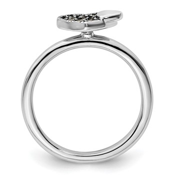 Sterling Silver Stackable Expressions Marcasite Heart Ring — alternate view