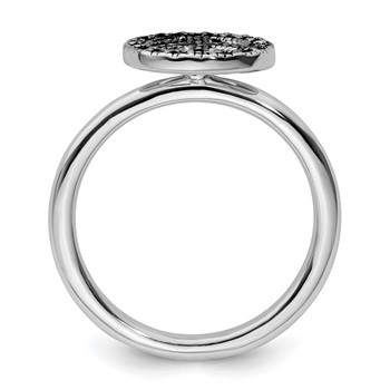 Sterling Silver Stackable Expressions Marcasite Peace Sign Ring — alternate view