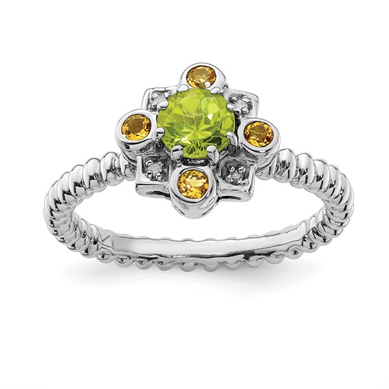 Sterling Silver Stackable Expressions Peridot Ring Sterling Silver Stackable Expressions Peridot Ring