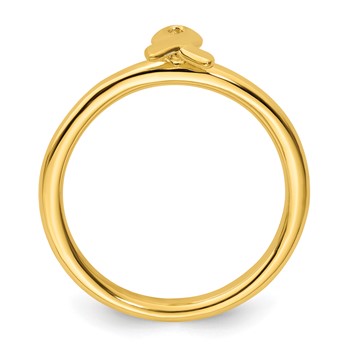 Sterling Silver Stackable Expressions Gold-plated Awareness Ribbon Ring — alternate view