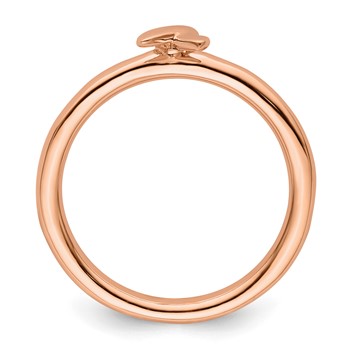 Sterling Silver Stackable Expressions Rose Gold Awareness Ribbon Ring — alternate view