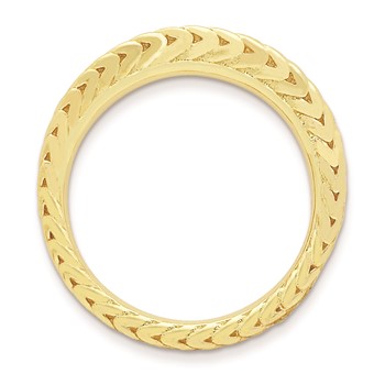 Sterling Silver Stackable Expressions Gold-plated Domed Ring — alternate view