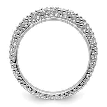 Sterling Silver Stackable Expressions Rhodium-plated Domed Ring — alternate view