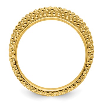 Sterling Silver Stackable Expressions Gold-plated Domed Ring — alternate view