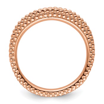 Sterling Silver Stackable Expressions Pink-plated Domed Ring — alternate view