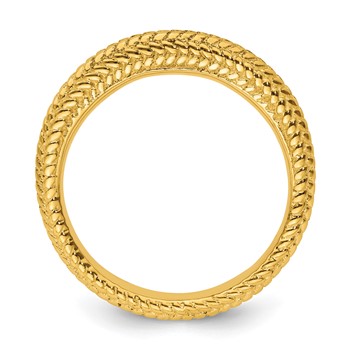 Sterling Silver Stackable Expressions Gold-plated Domed Ring — alternate view