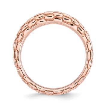 Sterling Silver Stackable Expressions Pink-plated Domed Ring — alternate view