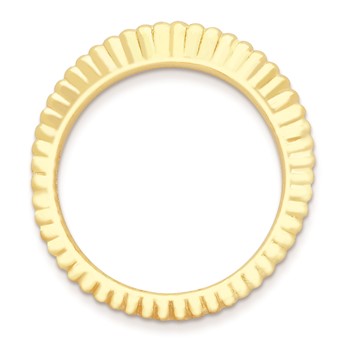 Sterling Silver Stackable Expressions Gold-plated Domed Ring — alternate view